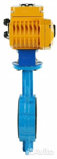 Затвор дисковый поворотный DN.ru WBV1413E-2W-Fb Ду250 Ру16, корпус - чугун GGG50, диск - чугун GGG40