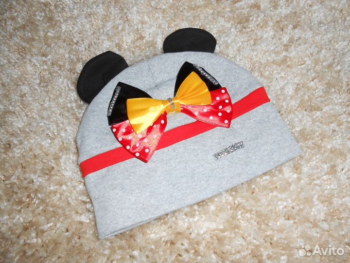 Шапка трикотажная с ушками Минни