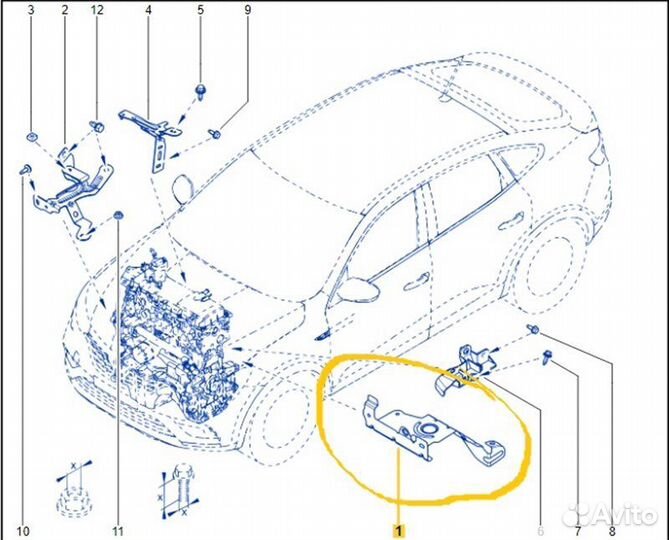 Кронштейн Renault Arkana JC H5HA450D058482 2020