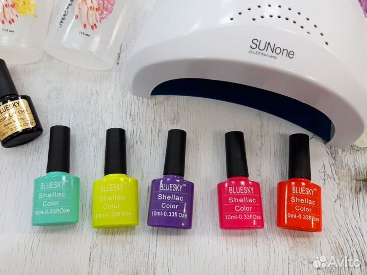 Набор для шеллака с лампой 48 ватт + 5 гель лаков