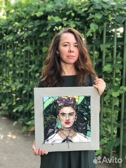 Картина мозаика из витражного стекла