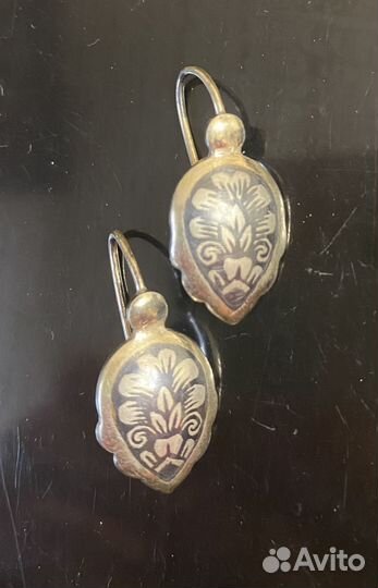 Серебряные серьги СССР