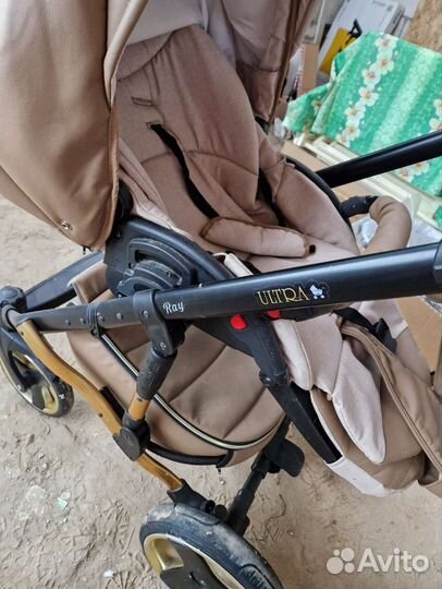 Коляска 2 в 1 эко кожа Ray Ultra Gold