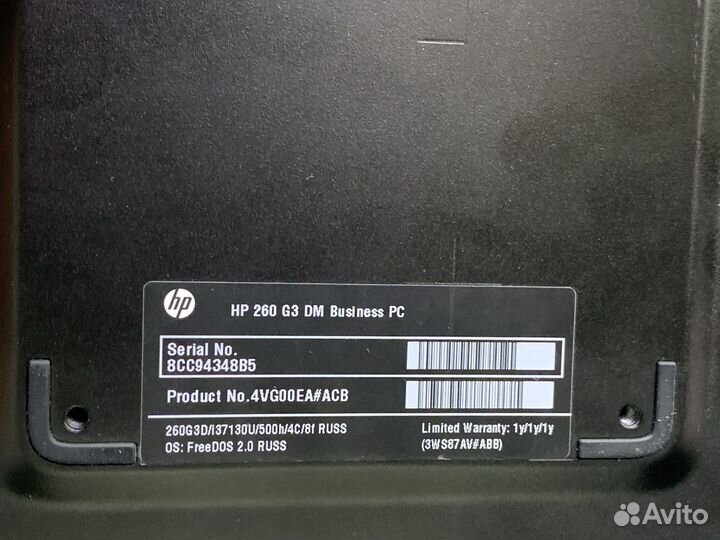 Nettop HP 260 G3 DM Business PC компьютер