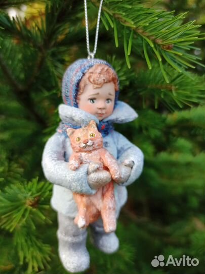 Елочная игрушка из ваты