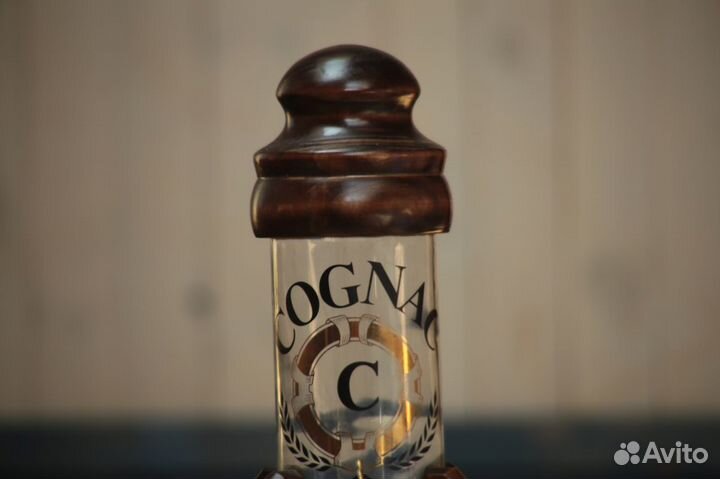 Набор винтаж для коньяка/бренди, дерево, стекло