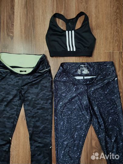 Камуфляжные Тайтсы/спортивные/топ-бра Adidas/44-46