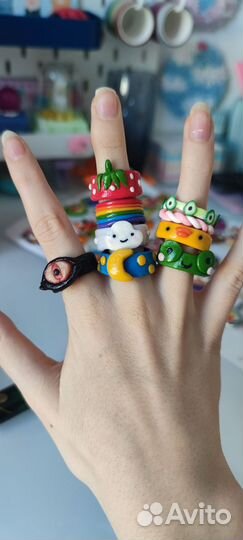 Кольца из полимерной глины (ручная работа)