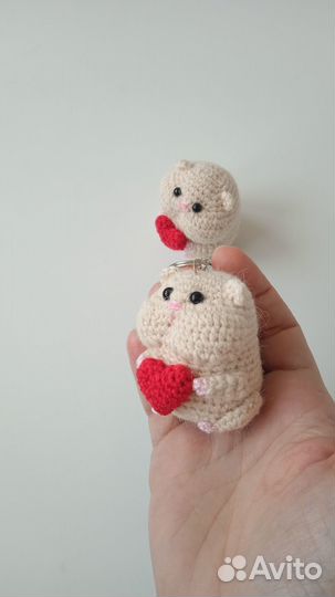 Брелок хомяк с сердечком