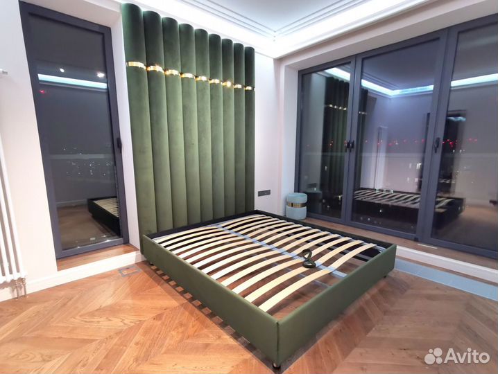 Мягкие стеновые панели - полукруглые с латунью