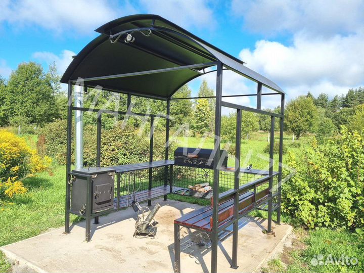 Мангал с печью под казан