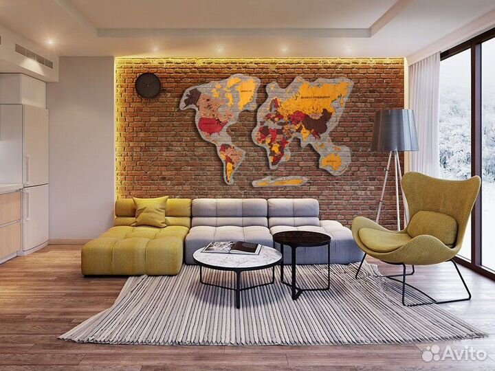 Карта мира из дерева Монтеверде Севастополь