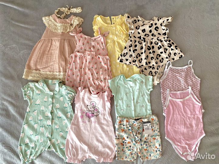 Вещи пакетом на девочку 68-74 размер