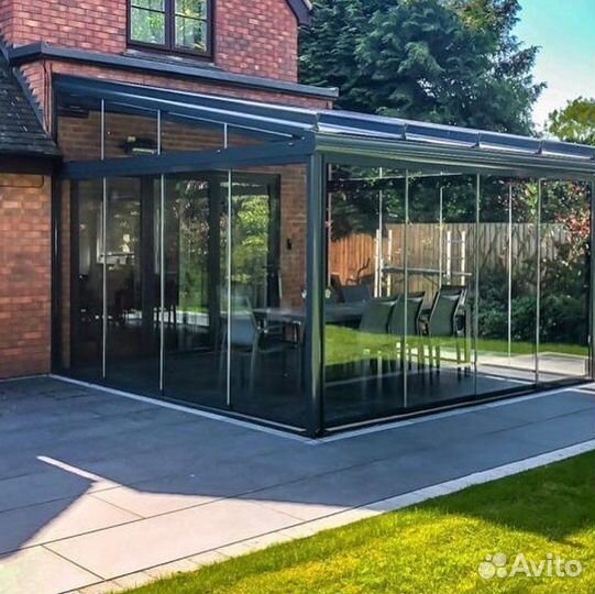 Алюминиевые раздвижные окна для беседок и террас