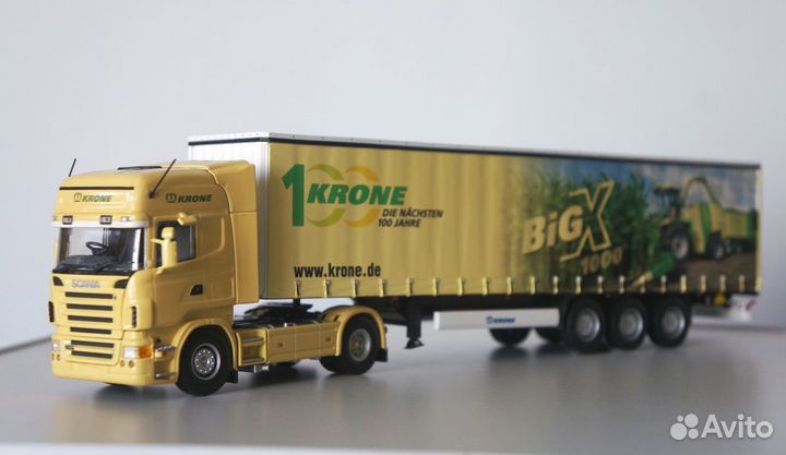 1/50 тягач Scania Krone фура штора юбилейная