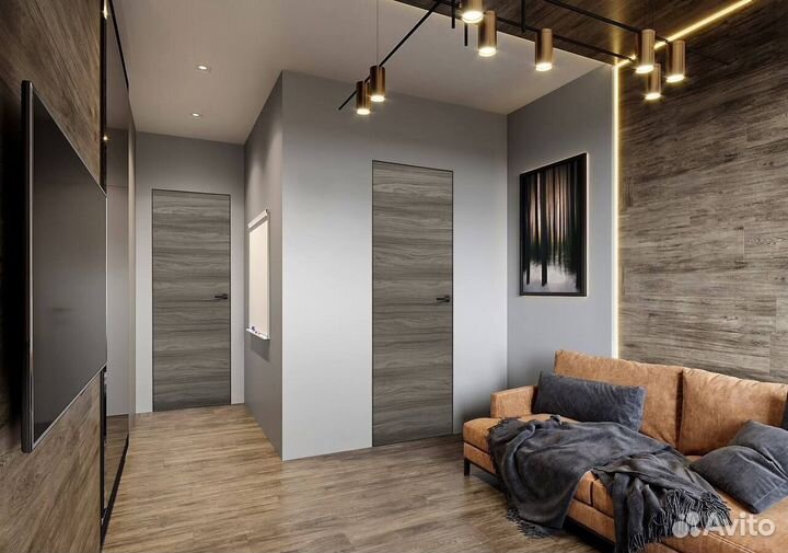 Скрытая дверь с установкой