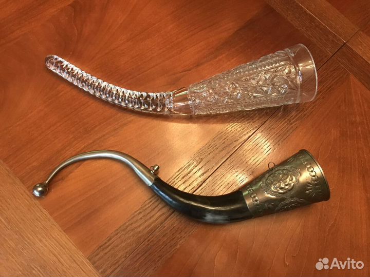 Рог костяной и хрустальный