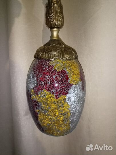 Светильник винтаж латунь витраж