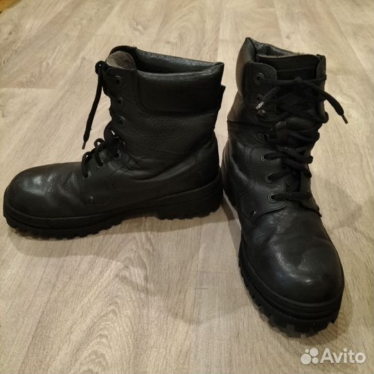 Мужские зимние на шнуровке берцы кожаные, р. 43