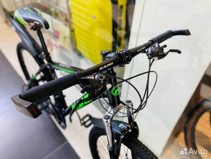Велосипед на спицах Kano 198 26'' черный/зеленый