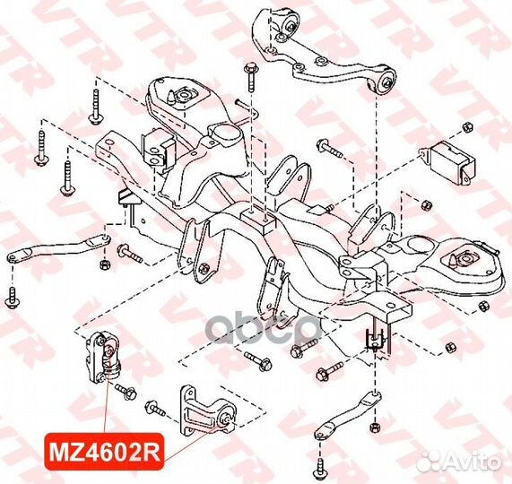 Сайлентблок подушки дифференциала MZ4602R VTR