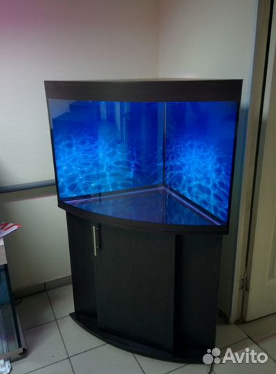 Аквариум 150, угловой полукруглый, биофильтр, свет