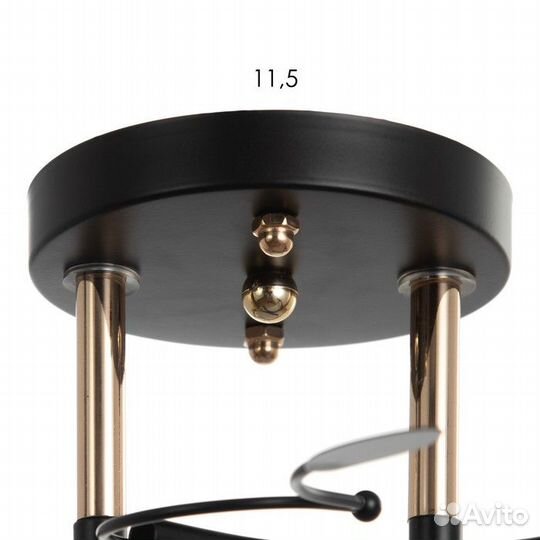 Люстра 'Кира' 2х60Вт Е27 черный/золото 45х16х24см