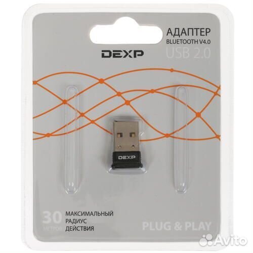 Bluetooth usb адаптер, v 4.0, dexp AT-BT403A