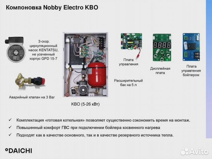 Эл. котёл Kentatsu KBO-13 кВт-настенный