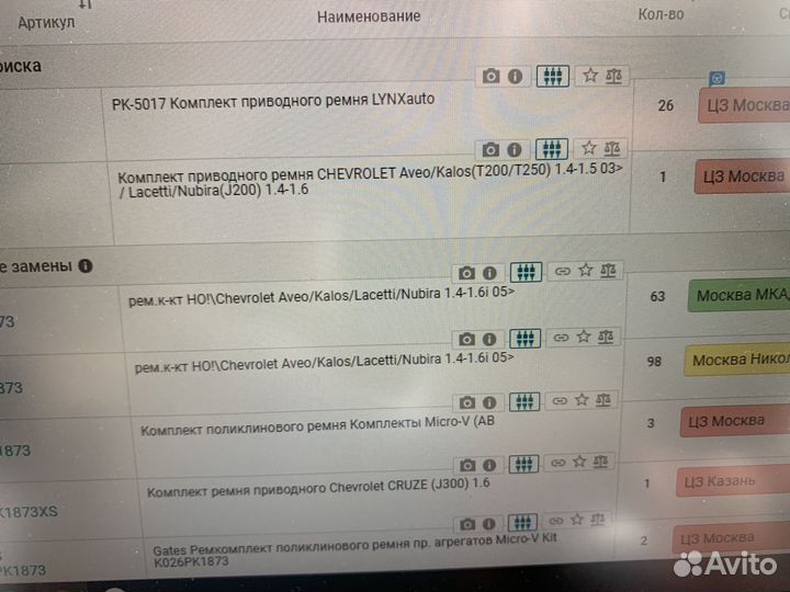 Комплект приводного ремня