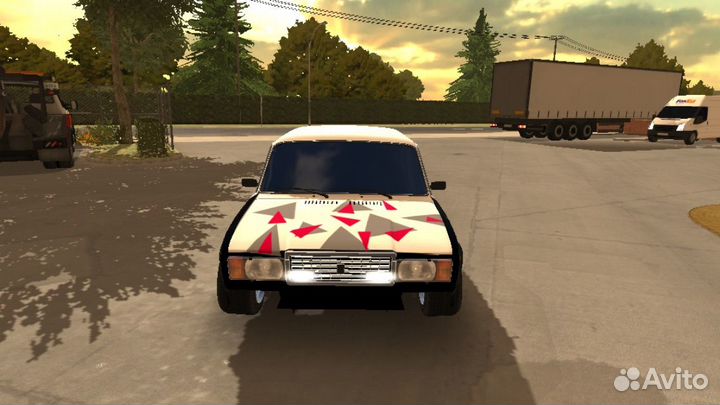 Ваз 2107 без бамперов + венил в car parking