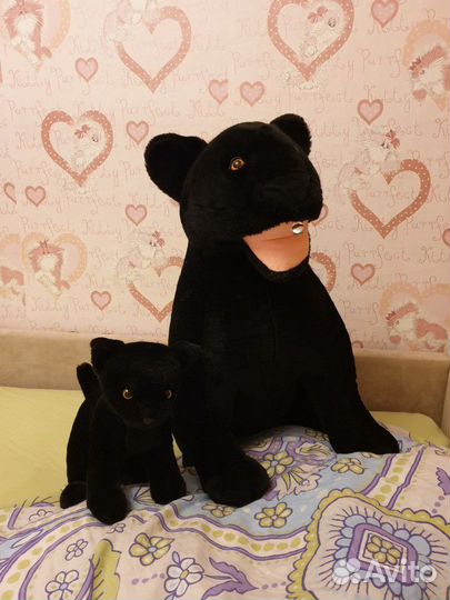 Игрушка мягкая Пума с детёнышом