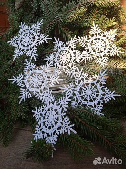 Набор снежинок новогодний декор украшение