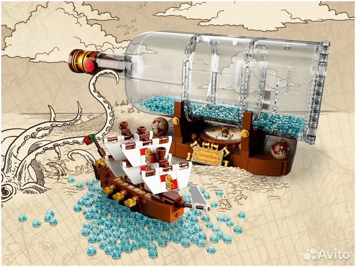 Конструктор Корабль в бутылке Аналог lego