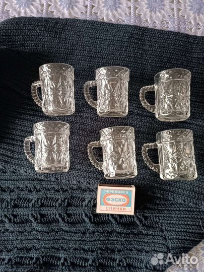 Хрустальные кружечки СССР 6шт