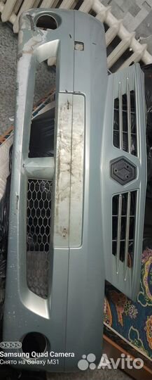 Передний бампер на renault logan 1 с птф