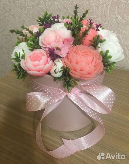 Букет из мыла ручной работы «Пионы»