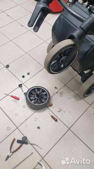 Ремонт колеса коляски anex sport