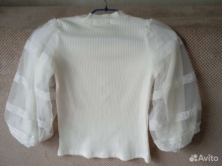 Блузка белая для девочек 140