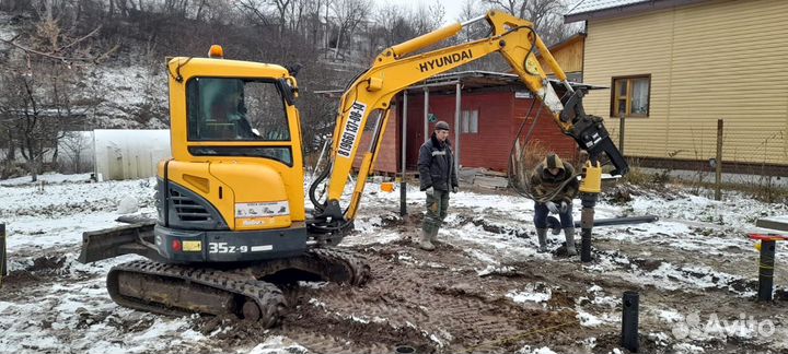 Услуги минипогрузчик миниэкскаватор с Буром