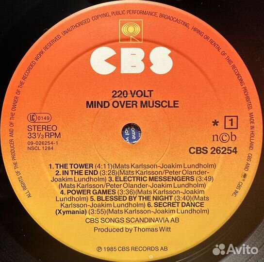 220 Volt – Mind Over Muscle (Голландия 1985г.)