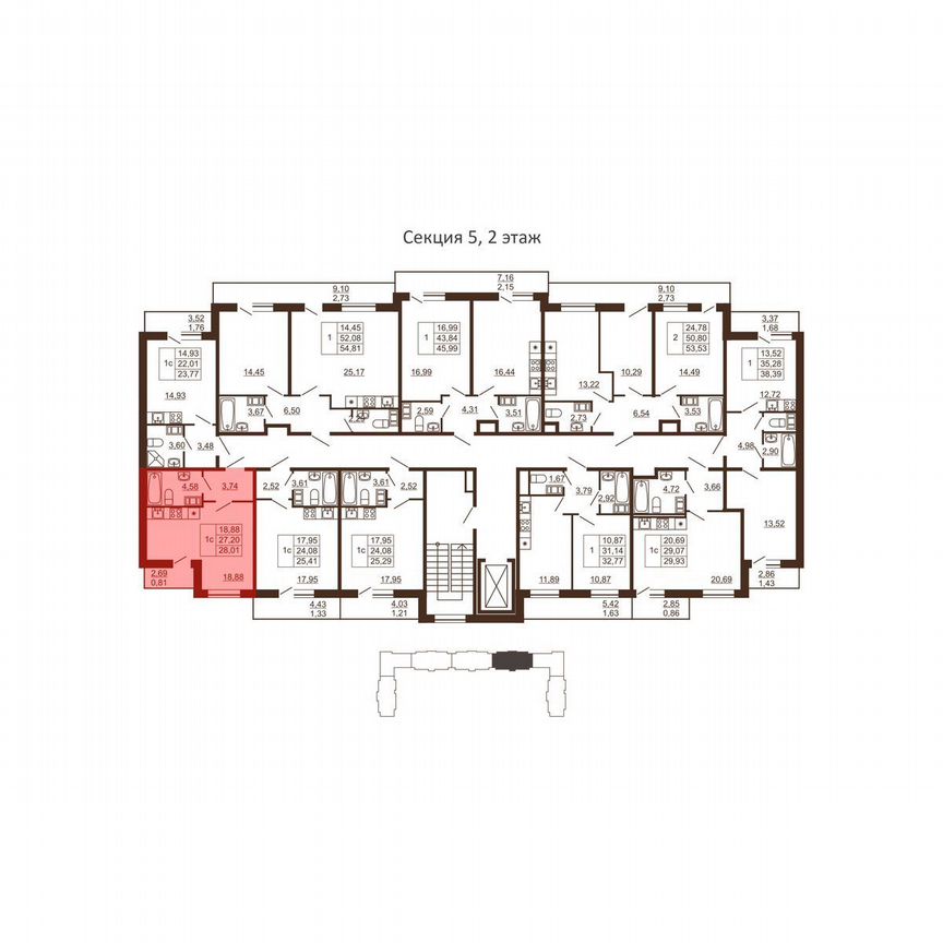 Квартира-студия, 28 м², 6/6 эт.