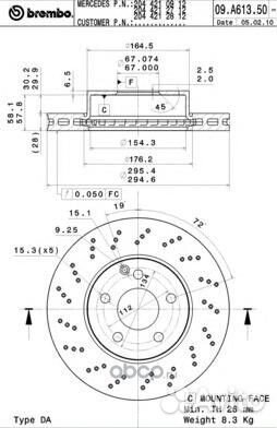 Диск тормозной пер. mercedes-benz (bbdc) C-class