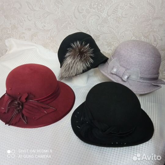 Шляпа фетровая женская черная