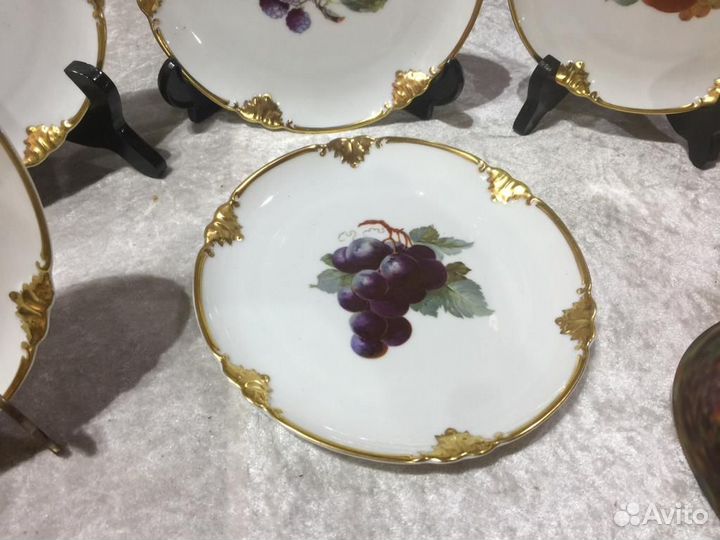 5 тарелок Германия с позолотой Bavaria Krautheim