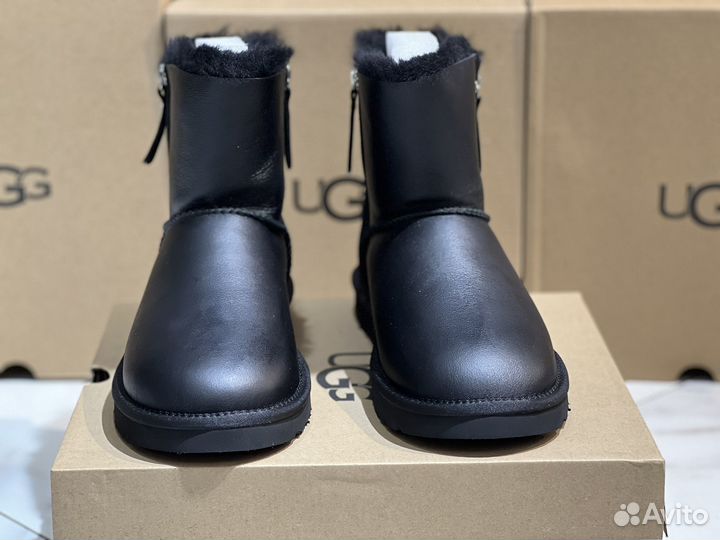 Ugg Mens Classic Mini Double Zip Metallic Black