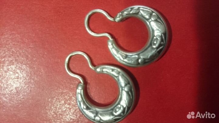 Серьги, серебро СССР 925 лилия Калачи