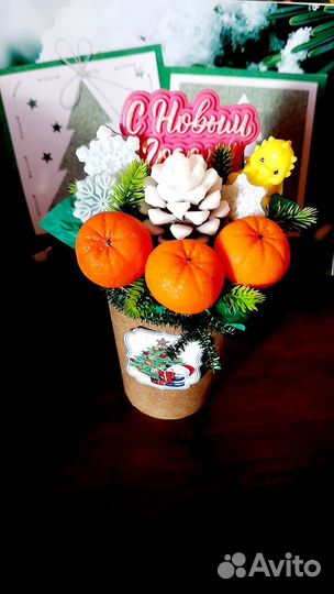 Новогодний букетик из мыла ручной работы