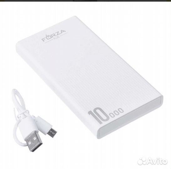 Аккумулятор мобильный forza 10000мАч, 2 USB, 2A, ф