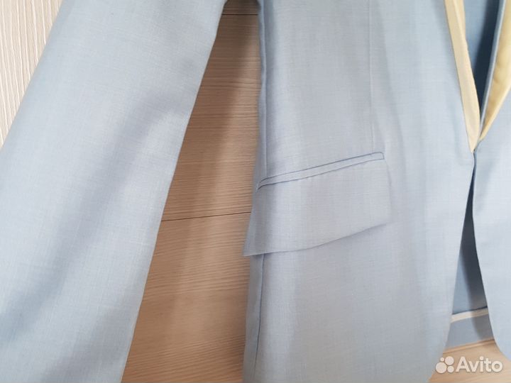 Пиджак летний жакет голубой 42